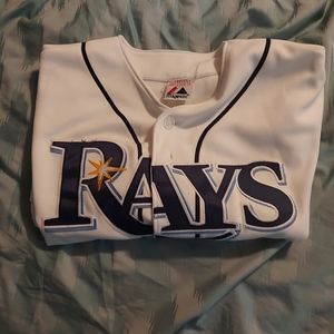 Tampa Bay Rays‎ Men's Large Majestic VTG White Authentic Jersey